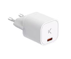 Ksix Gan Usb-c Blanco / Cargador De Pared Mini 30w