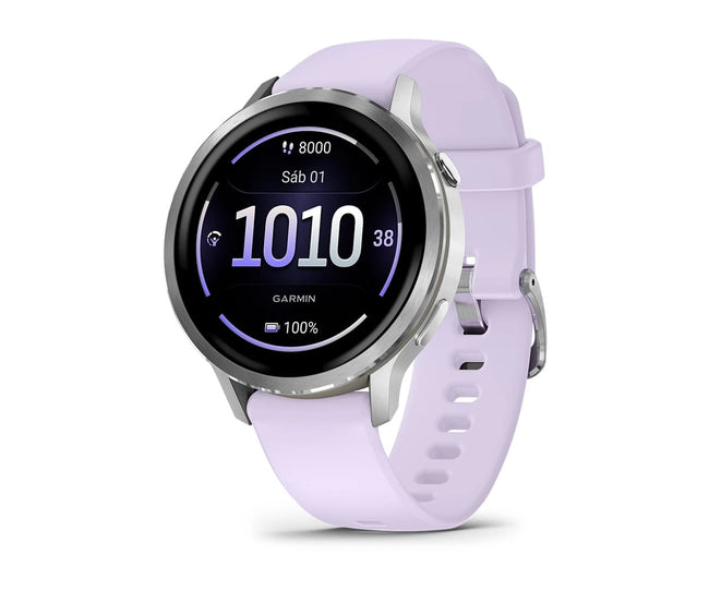 Garmin Venu 4 Plateado Con Correa De Silicona Lila / Smartwatch 41mm Hover Image