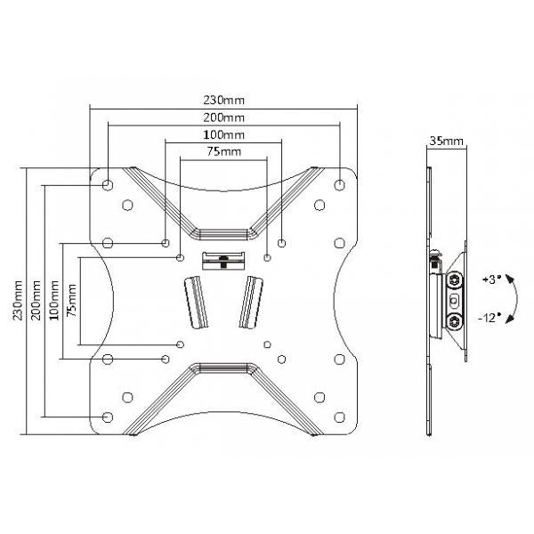 Soporte Pantalla Tv Equip 23 Pulgadas - 42 Pulgadas Inclinable - 12 +3 Max 20kgs Vesa Max 200x200 650401