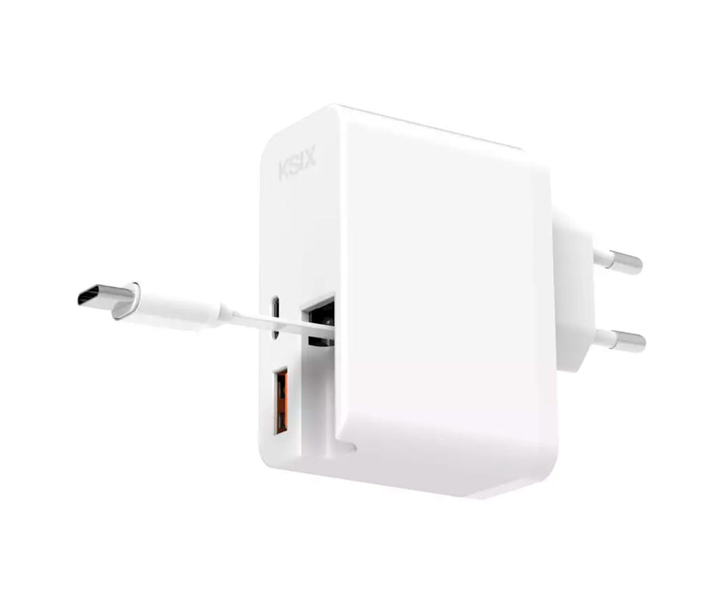 Ksix Bcd65wb01 Blanco / Cargador Ultrarrápido 65w Con Usb-c Power Delivery