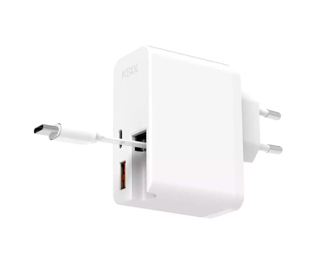 Ksix Bcd65wb01 Blanco / Cargador Ultrarrápido 65w Con Usb-c Power Delivery