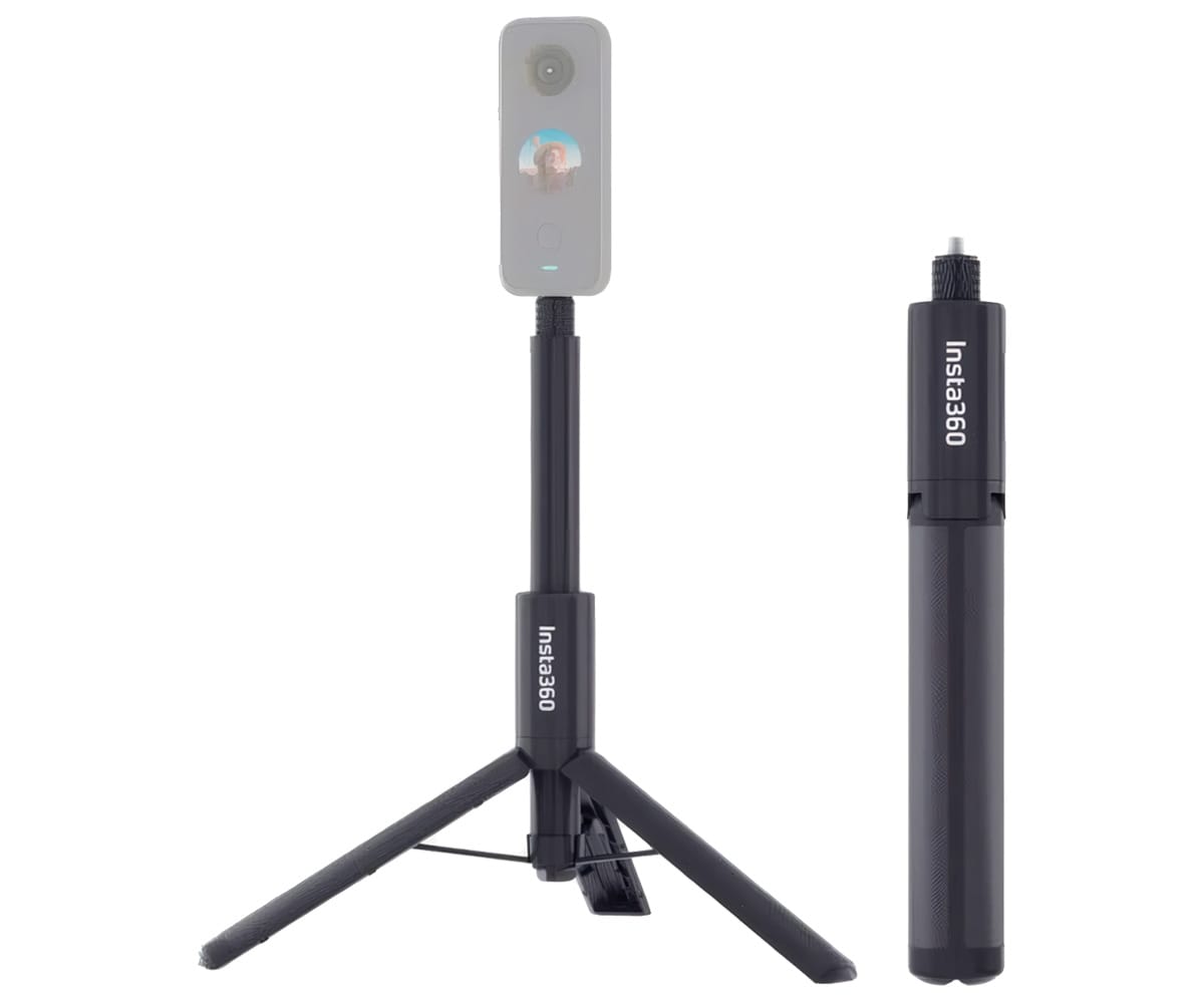 Insta360 2 In 1 Invisible Selfie Stick + Tripode Negro / Palo Selfie Y Trípode