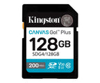 Kingston Canvas Go! Plus 128gb Negro/ Tarjeta De Memoria Sd / Categoría 10 Sdg4 - Uhs-i