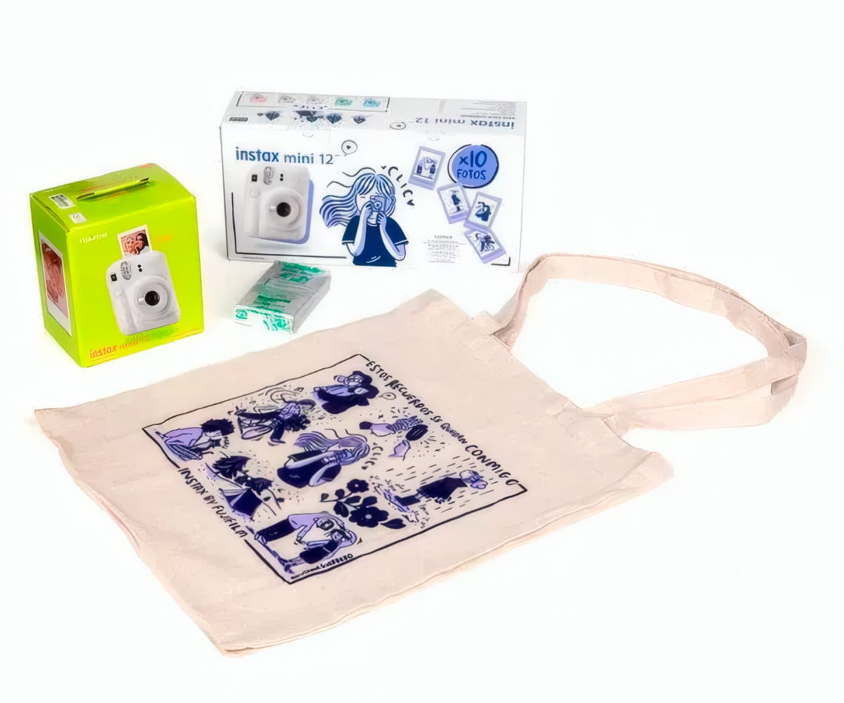 Fujifilm Kit Blossom Instax Mini 12 Clay White / Cámara Instantánea