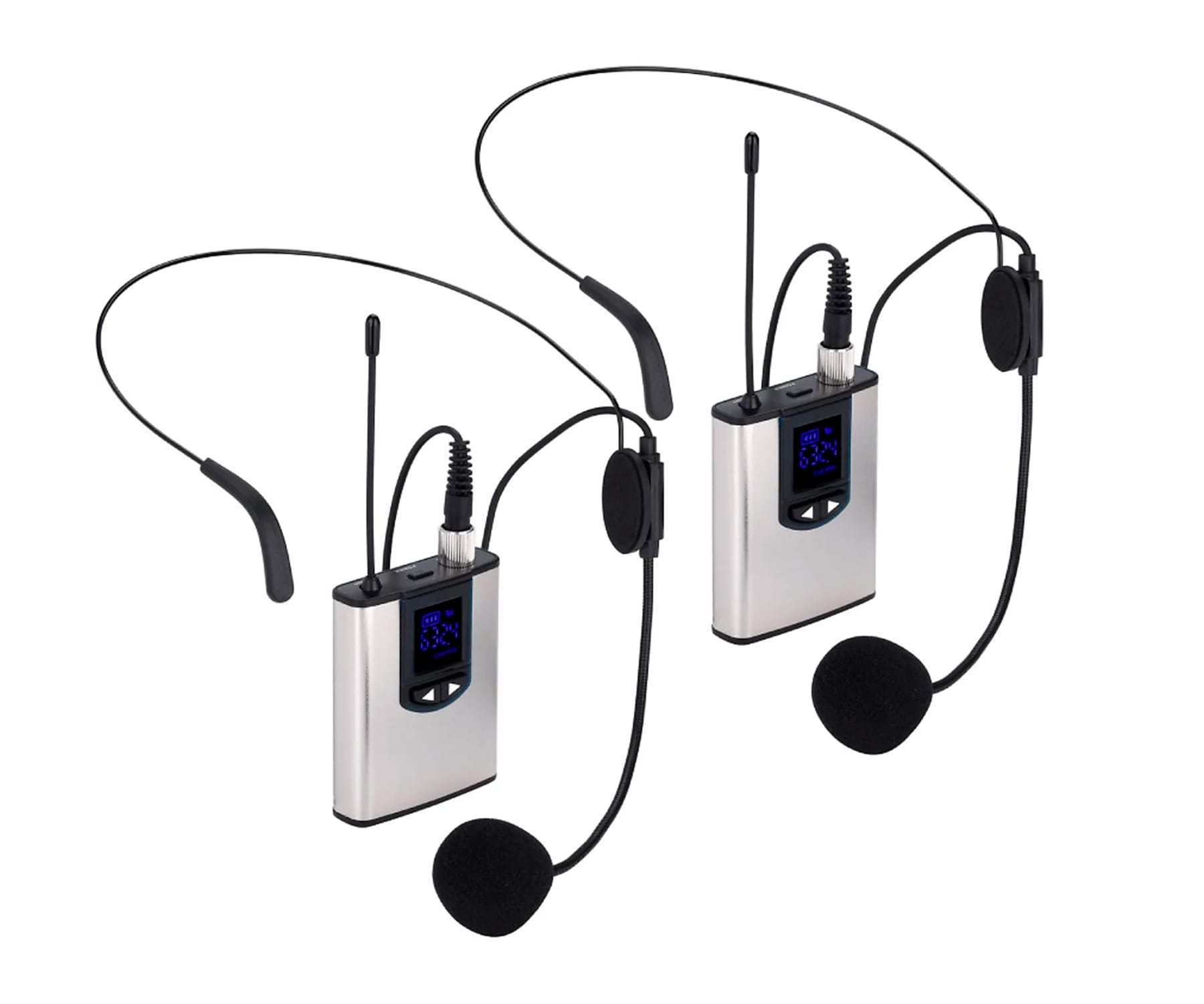 Nk Ig33008kit Plata Y Negro / Pack De 2 Micrófonos De Solapa Inalámbricos Con Adaptador De Cámara