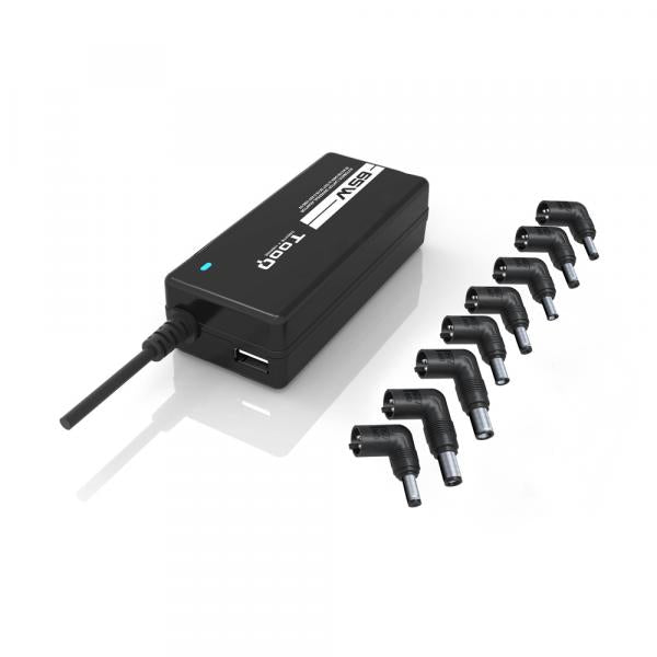 Cargador Universal De Portatil Tooq Tqlc-65bs02at 65w Automatico 8 Conectores Puerto Usb