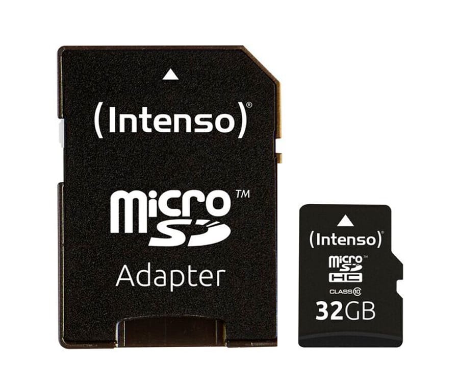 Intenso Microsd 32gb Negro/ Tarjeta De Memoria Microsd, Categoría 10 C/adpatador, 20/12mb/s