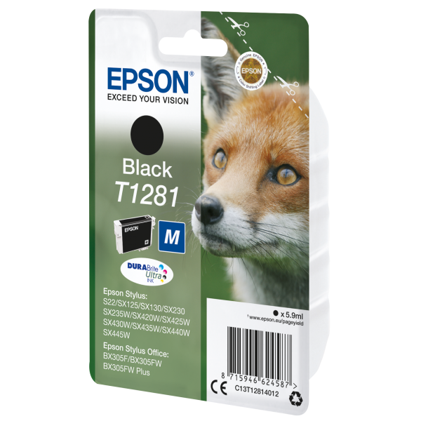 Cartucho Tinta Epson C13t12814012 Negro 3.5ml S22 - Sx125 - Sx420w - Sx425w - Bx305f - Bx305fw - Zorro