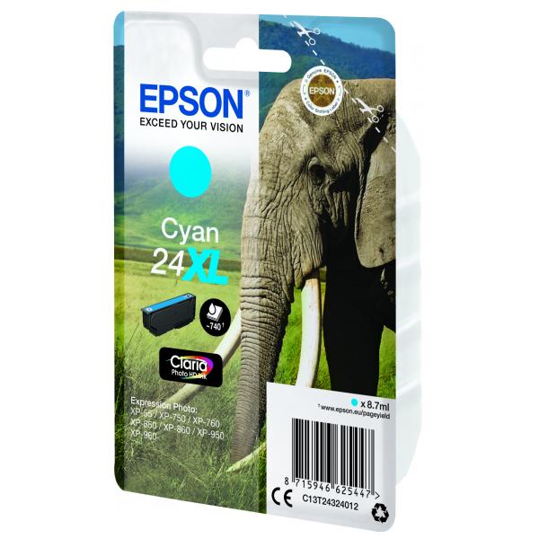 Cartucho Tinta Epson T243240 Cian Xl Xp - 750 C13t24324010 - Elefante