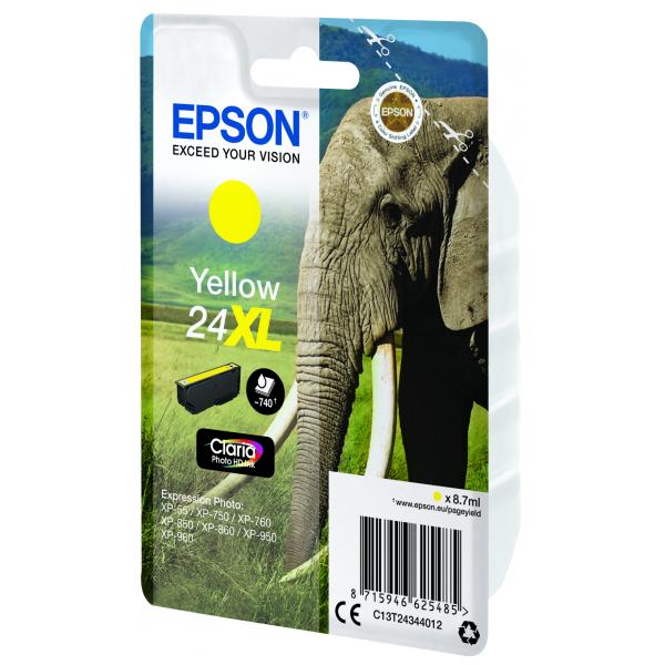Cartucho Tinta Epson T243440 Amarillo Xl Para Epson Xp - 750 C13t24344010 - Elefante
