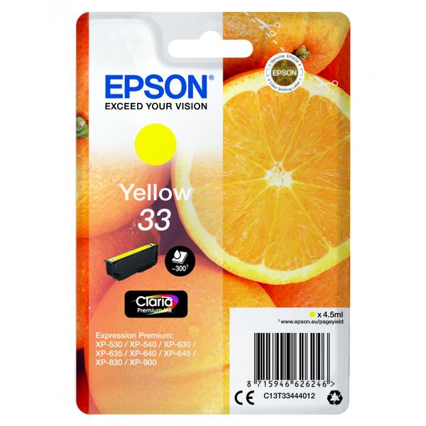 Cartucho Tinta Epson T334440 Amarillo Xp530*xp630 - Xp635 - Xp830 - Naranja