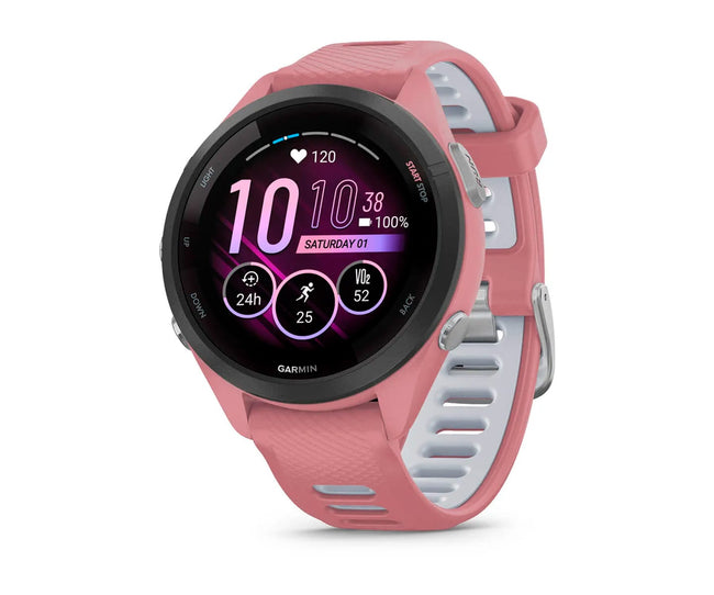 Garmin Forerunner 265s Negro Con Carcasa En Rosa Y Correa De Silicona En Rosa/gris / Smartwatch 42mm Hover Image