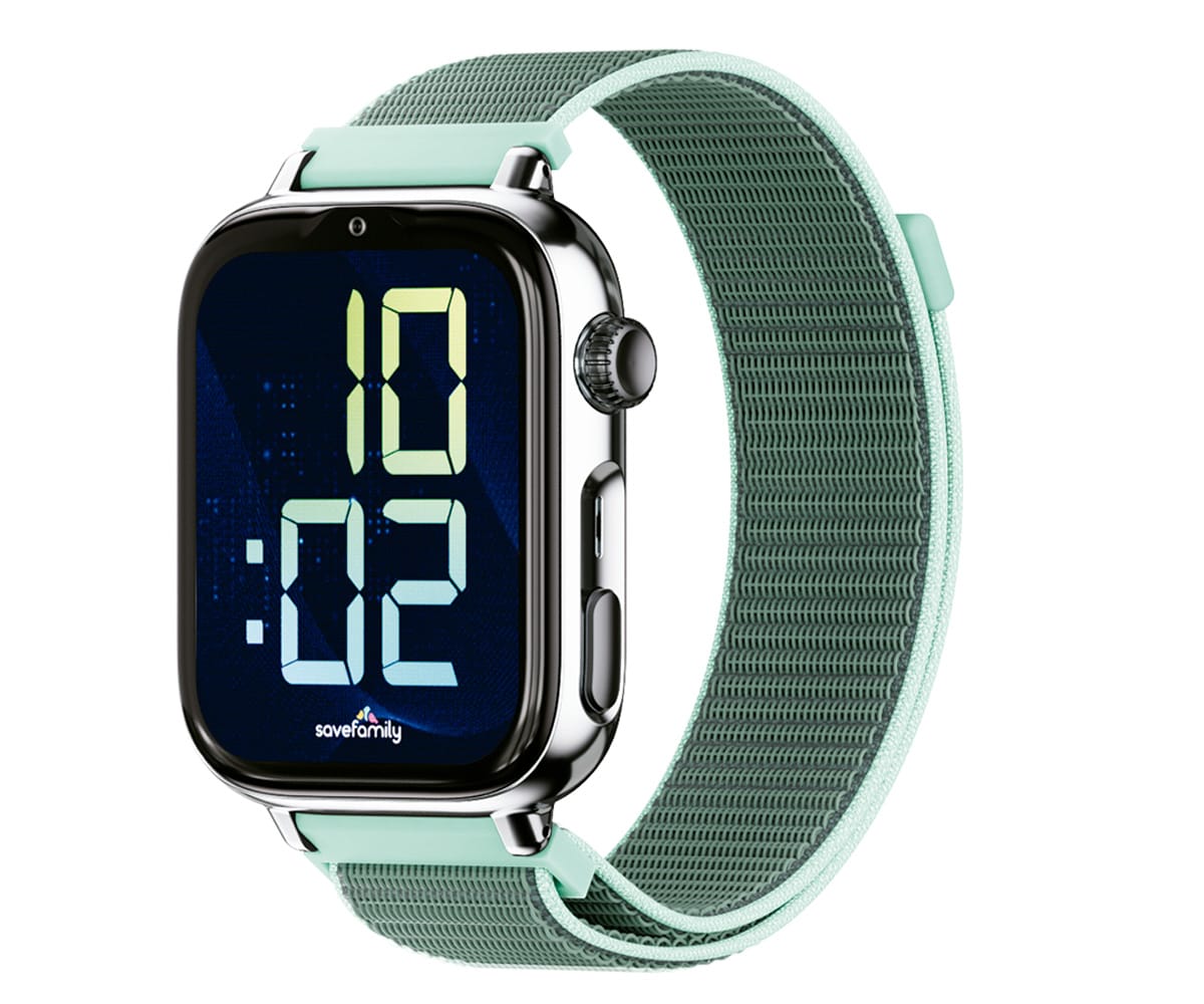 Savefamily Savewatch Plus 2 Junior (+8 Aos) Plata Con Correa De Tela Ocean / Smartwatch 4g Para Nios