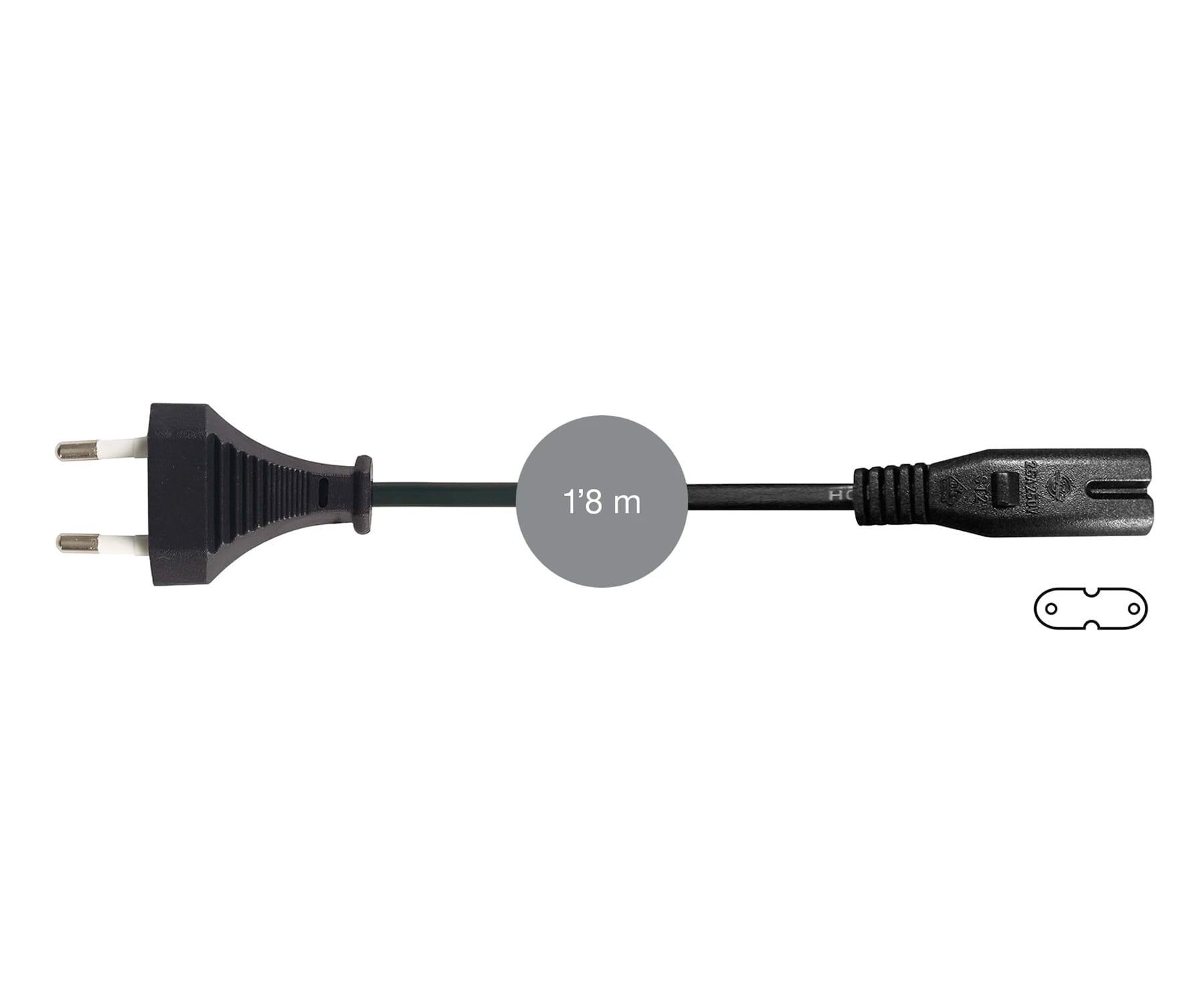 Fonestar Sr-448 Negro / Cable Alimentación Ca Europlug Tipo 8 (iec C7)