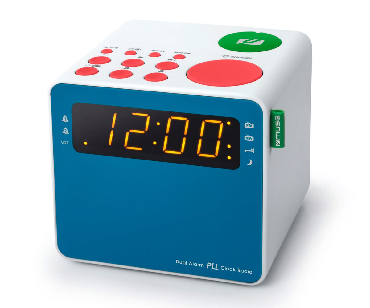 Muse M-187 Mc Azul Y Blanco / Radio Reloj Con Proyector