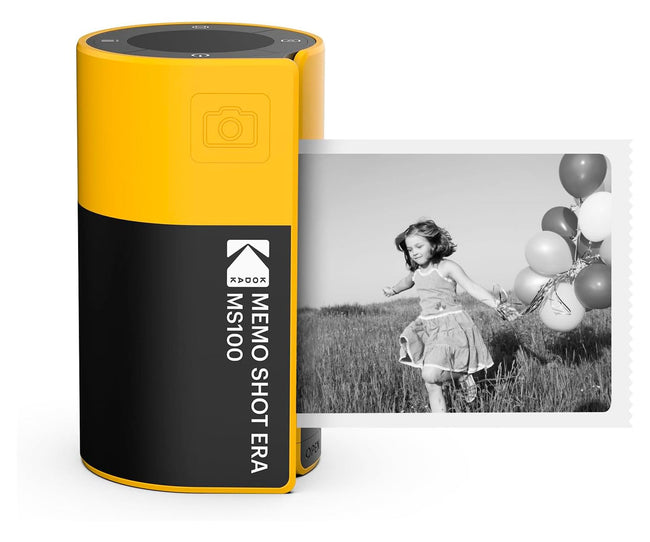 Kodak Memo Shot Era Ms100 Amarillo / Cámara Instantánea Y Impresora De Etiquetas 2 En 1 Hover Image