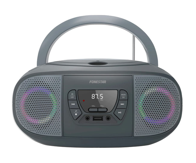 Fonestar Boom-go-g Gris / Radio Cd Con Efectos Luminosos Hover Image