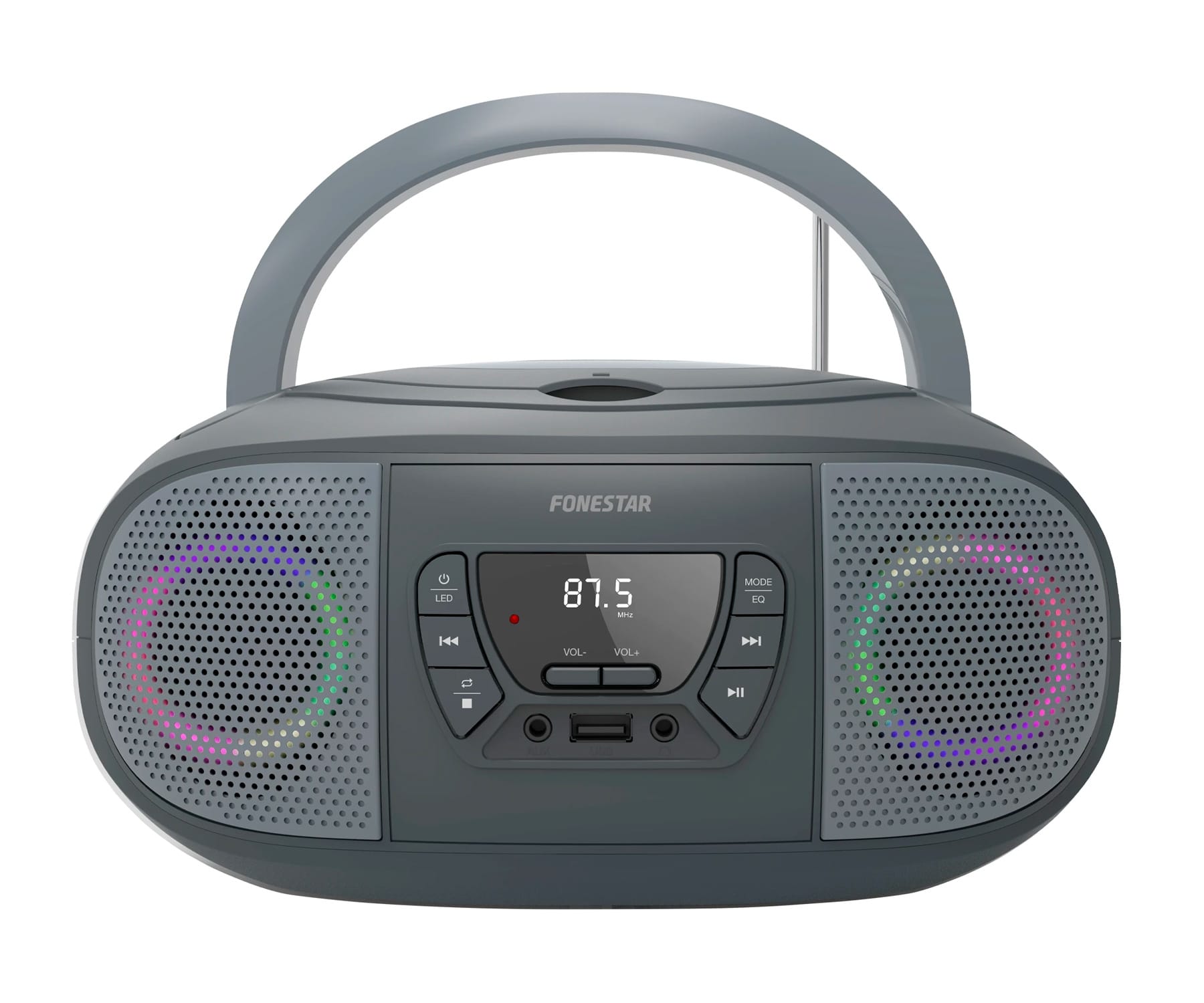Fonestar Boom-go-g Gris / Radio Cd Con Efectos Luminosos