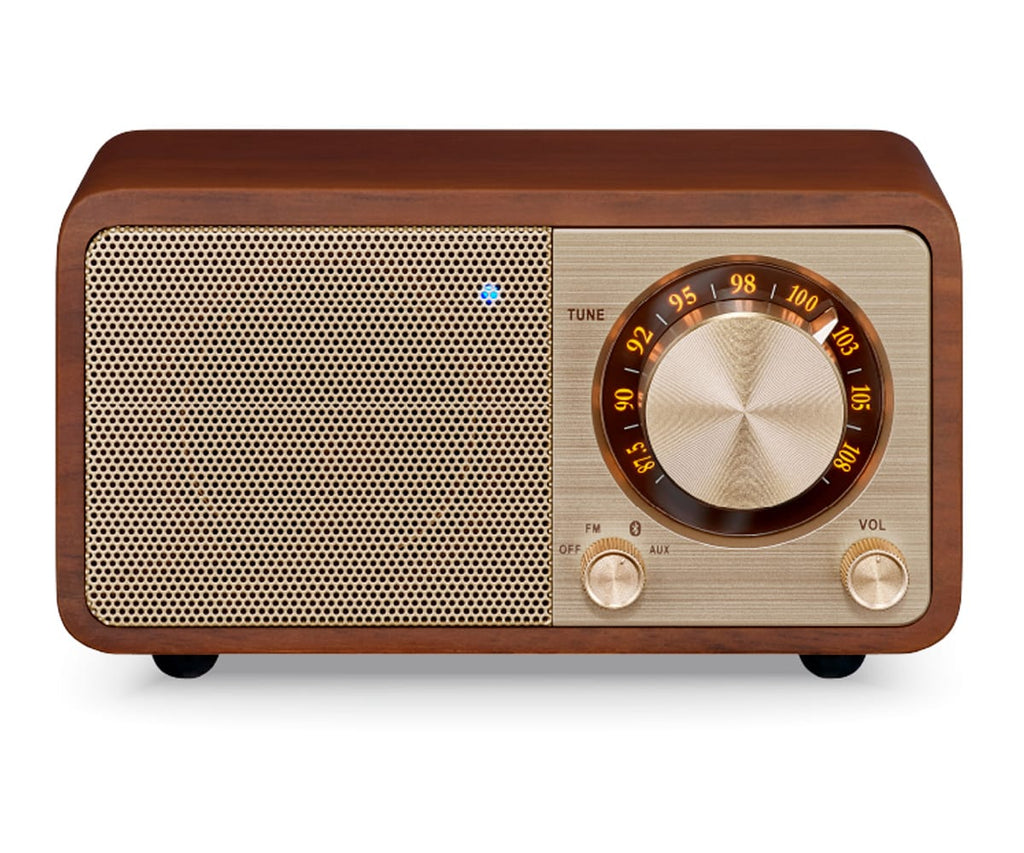 Sangean Wr-7 Plus Nogal Vintage / Radio Con Mueble De Madera Fm / Bluetooth / Aux