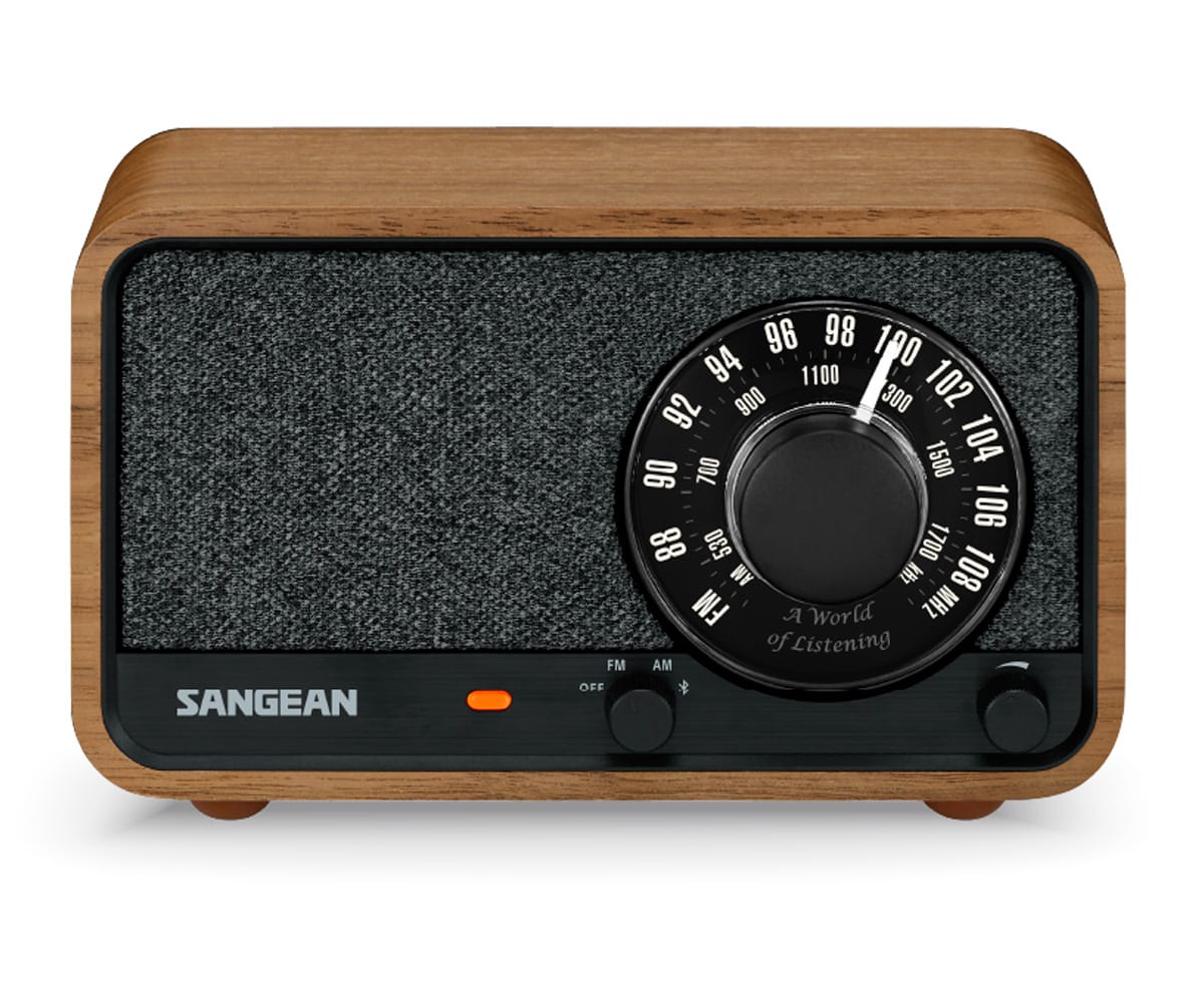 Sangean Wr-8 Nogal Vintage / Radio Analógica De Madera Con Am / Fm / Bluetooth
