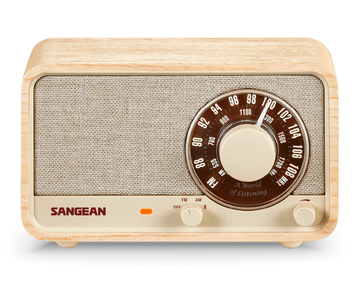 Sangean Wr-8 Fresno Blanco / Radio Analógica De Madera Con Am / Fm / Bluetooth