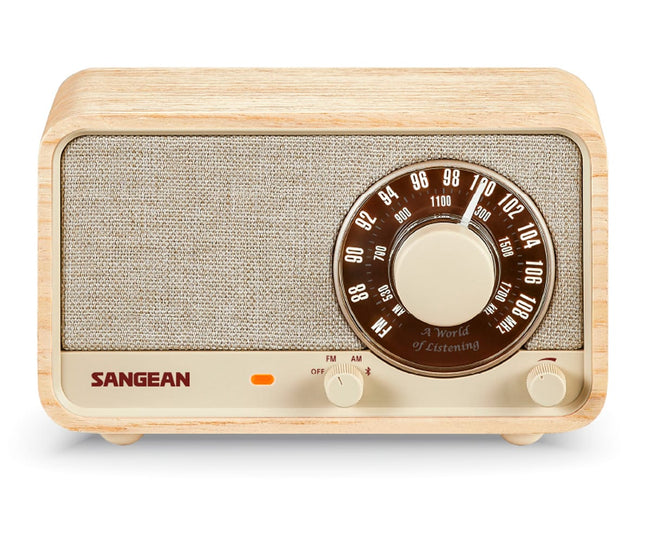 Sangean Wr-8 Fresno Blanco / Radio Analógica De Madera Con Am / Fm / Bluetooth Hover Image