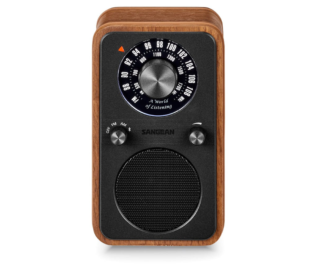 Sangean Wr-9 Nogal Vintage / Radio Analógica De Madera Con Am / Fm / Bluetooth