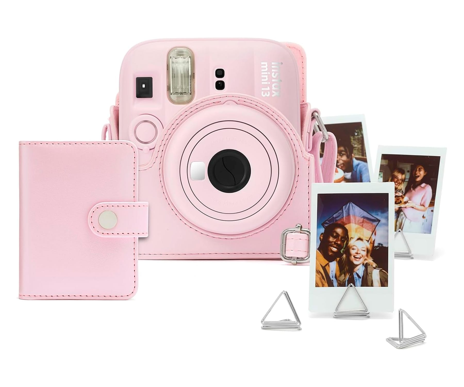 Fujifilm Instax Mini 13 Accesorios Kit Candy Pink / Funda Original + Mini lbum + Clips Para Sujetar Fotos