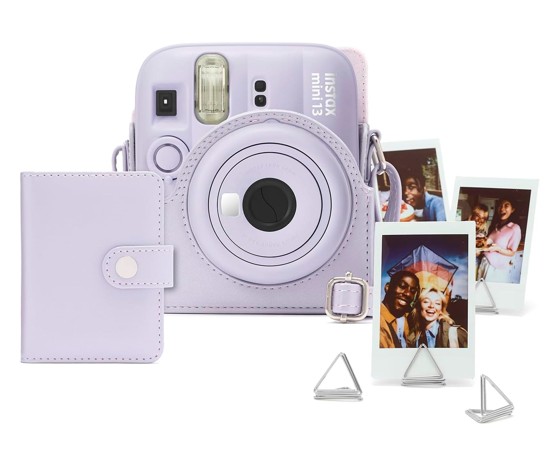 Fujifilm Instax Mini 13 Accesorios Kit Dreamy Purple / Funda Original + Mini lbum + Clips Para Sujetar Fotos