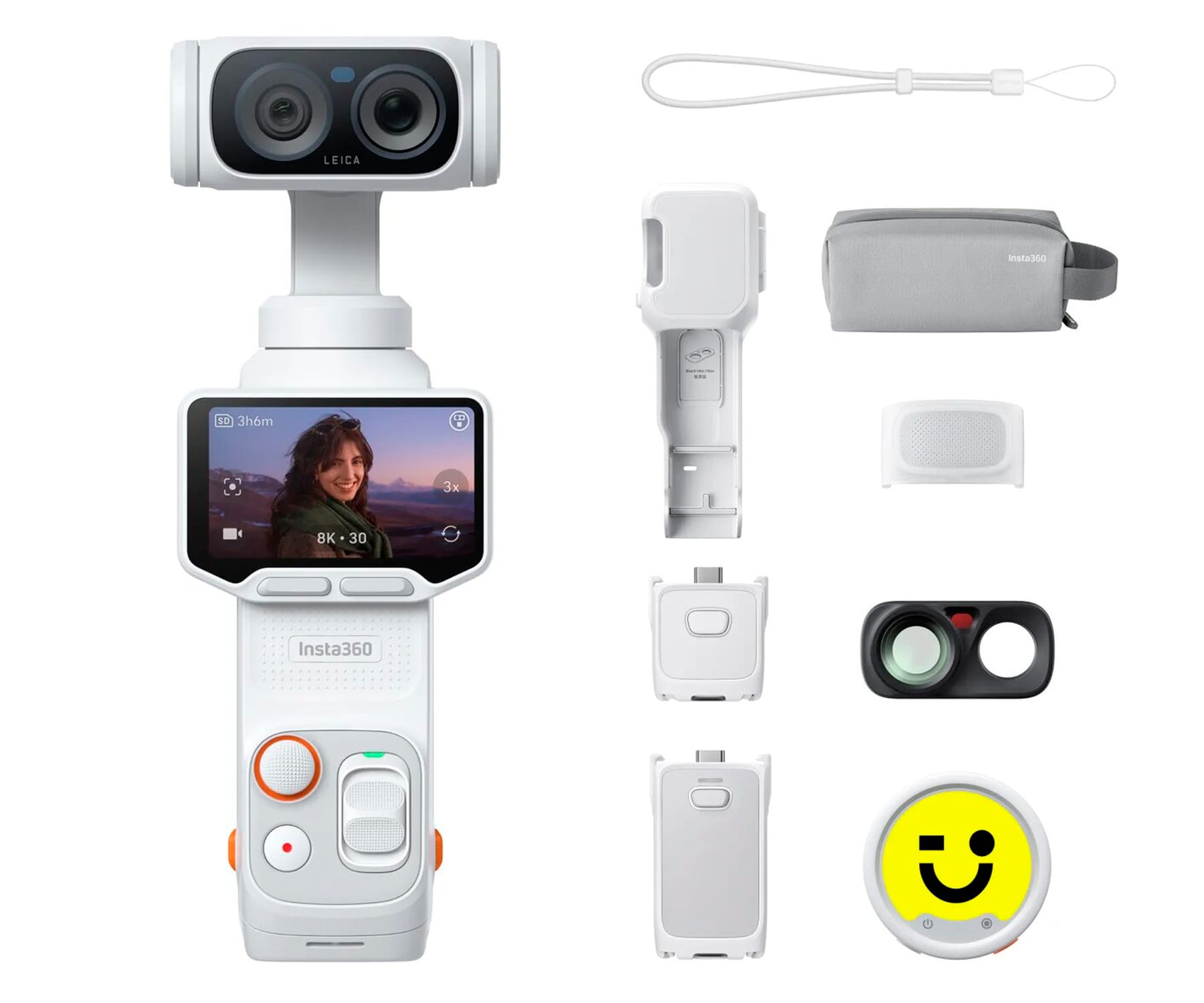 Insta360 Luna Ultra Creator Bundle Stellar White / Cámara 8k Con Doble Lente Leica Y Kit Creador