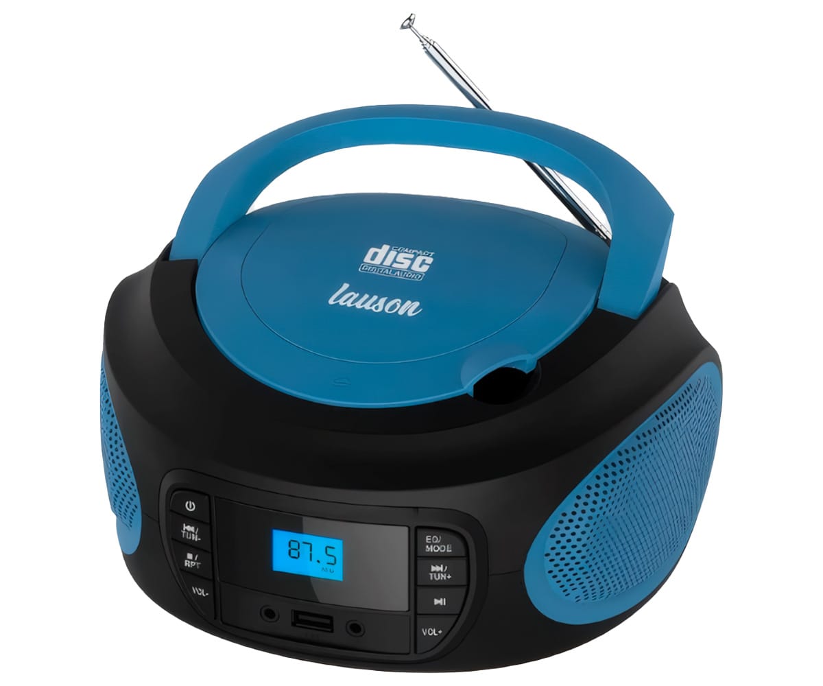 Lauson Llb793 Azul / Reproductor Radio Cd Con Altavoces Incorporados