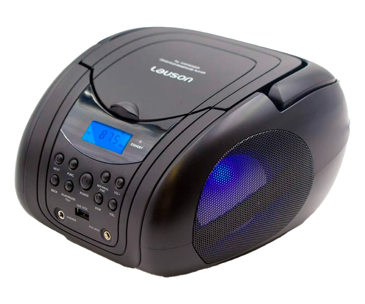 Lauson Bb21 Negro / Reproductor Radio Cd Con Altavoces Incorporados