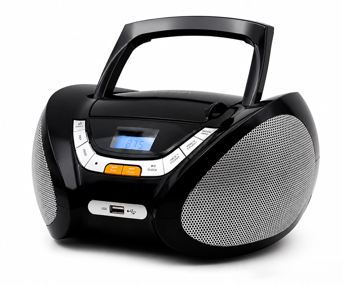 Lauson Cp745 Negro / Reproductor Radio Cd Con Altavoces Incorporados