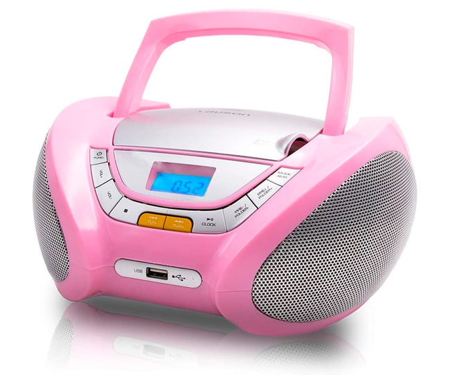 Lauson Cp748 Rosa / Reproductor Radio Cd Con Altavoces Incorporados Hover Image