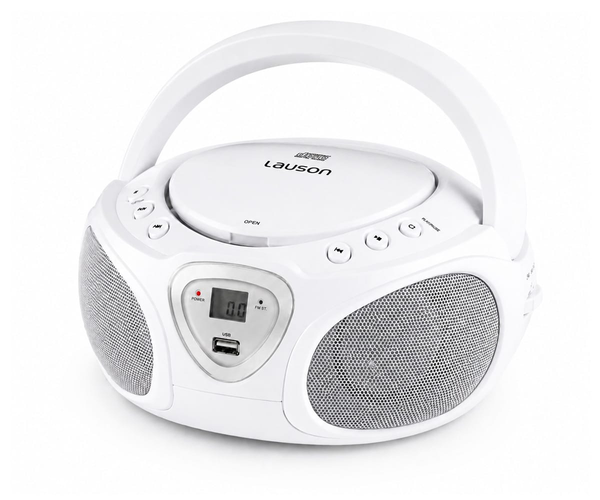 Lauson Cp751 Blanco / Reproductor Radio Cd Con Altavoces Incorporados