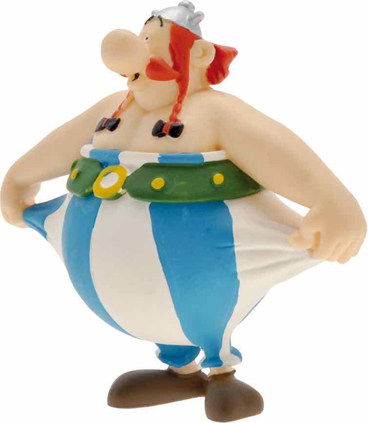 Figura Plastoy Asterix & Obelix Obelix Sujetandose El Pantal