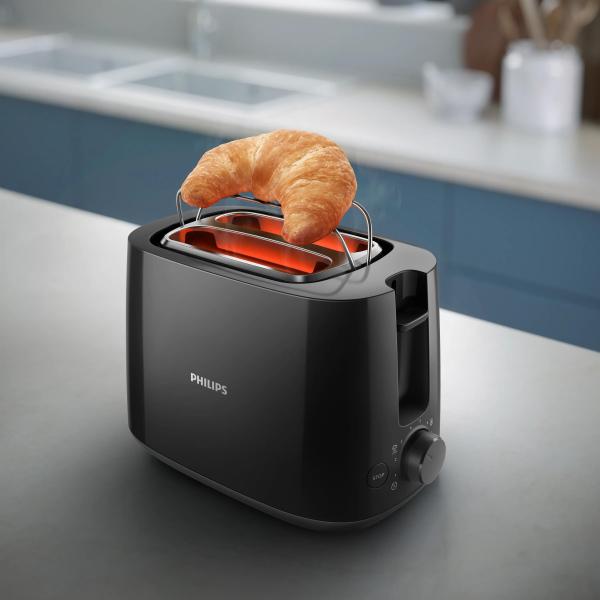 Philips Hd2581/90 Negro / Tostadora 2 Rebanadas / Ranura Ancha