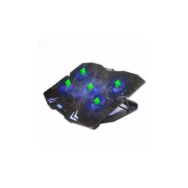 Soporte - Base Refrigeracion Para Ordenador Portatil Ewent Ew1259 - 5 Ventiladores - Hub 2 Puertos - Hasta 17 Pulgadas