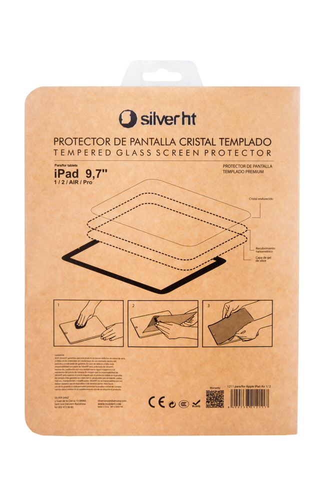 Protector De Pantalla Silver Ht Para Apple Ipad Air 1 Y 2 Cristal Templado Main Image