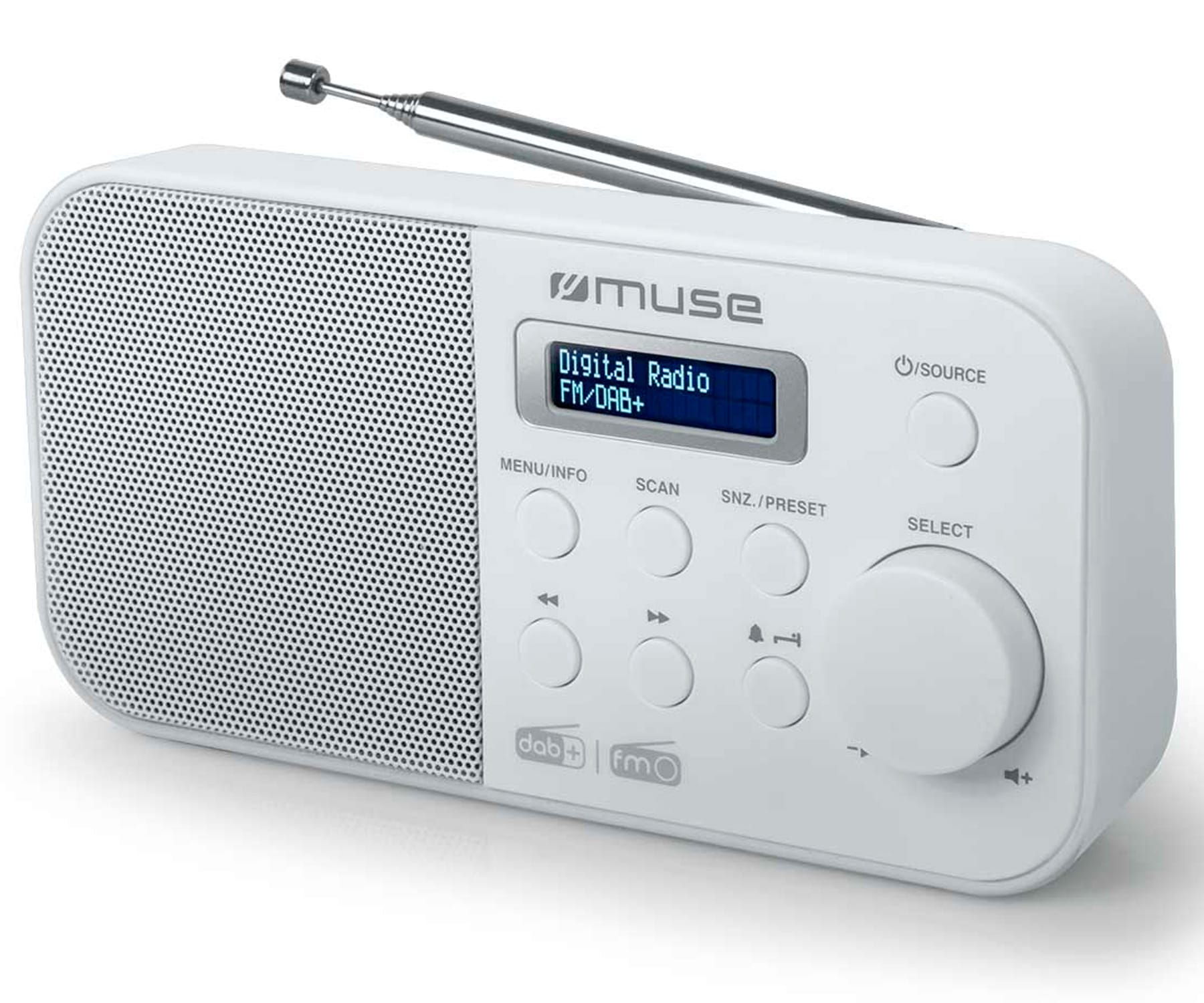 Muse M-109 Dbw Blanco / Radio Despertador Portátil