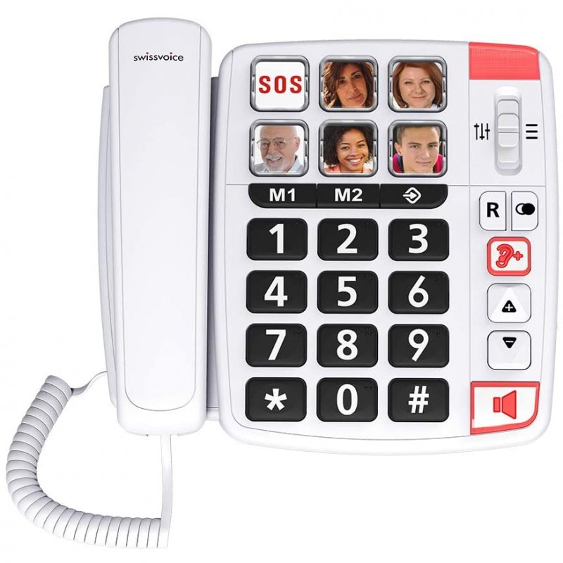 Teléfono Fijo Senior Con Cable Xtra1110 Blanco Swissvoice