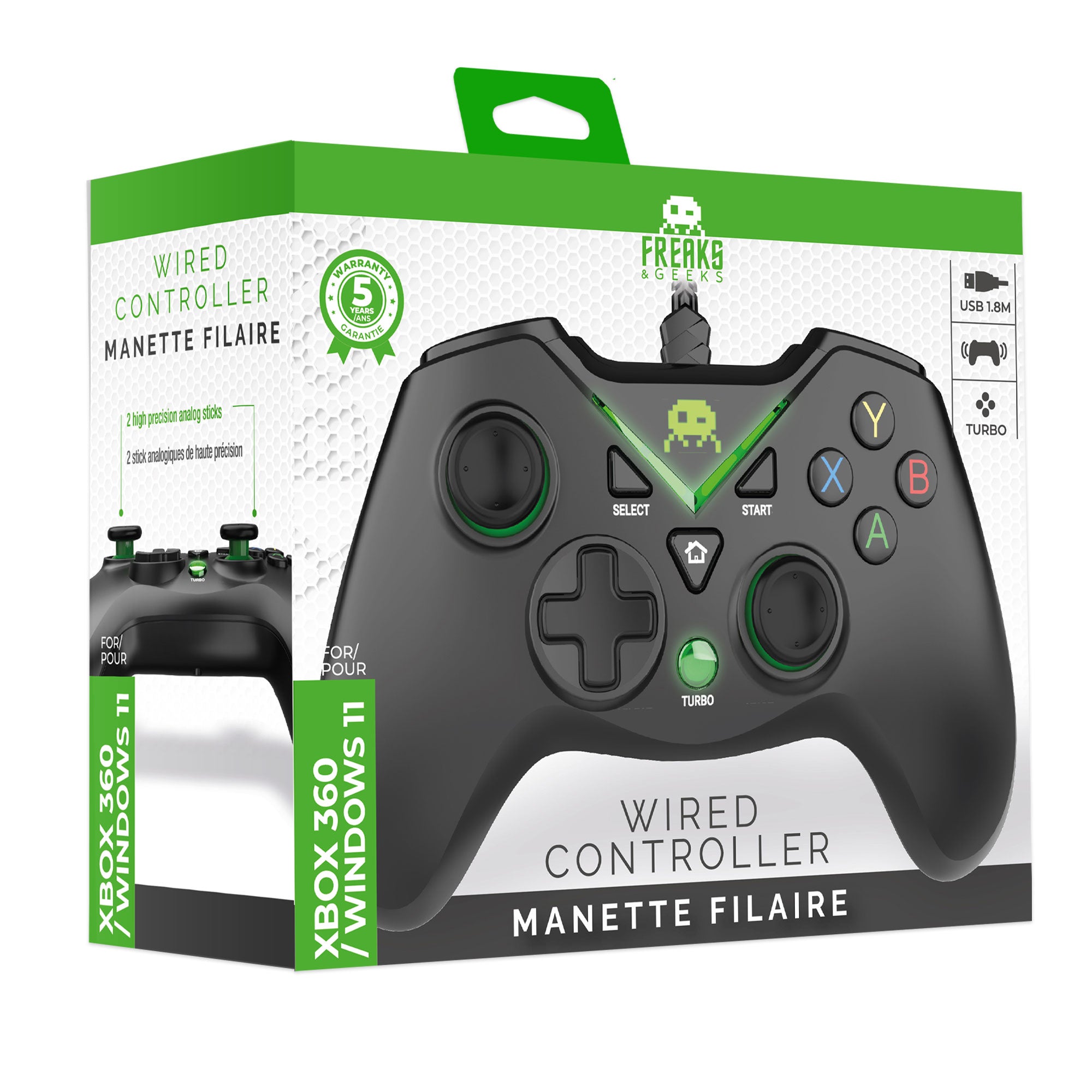 Mando con Cable Freeks & Geeks Xbox 360/ PC X360 (Accesorios)