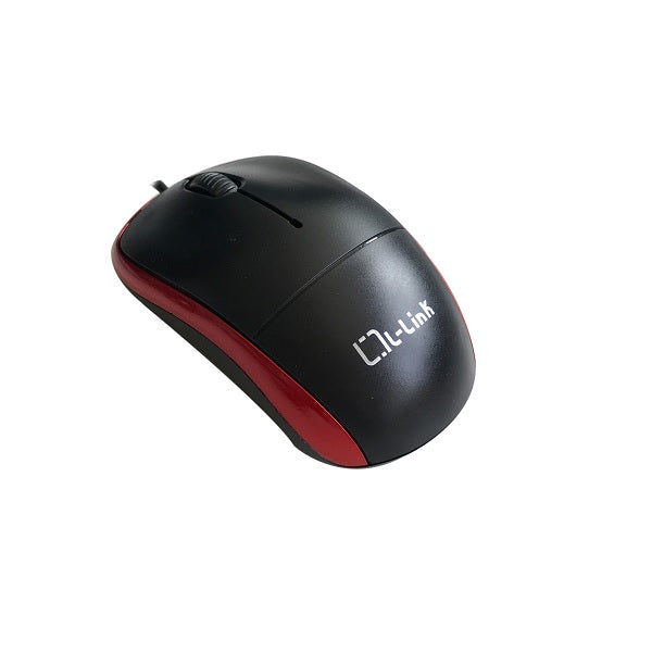 Raton óptico Usb L-Link Negro-Rojo / 1.200 Dpi / Ambidiestro / LL-2080-R Hover Image