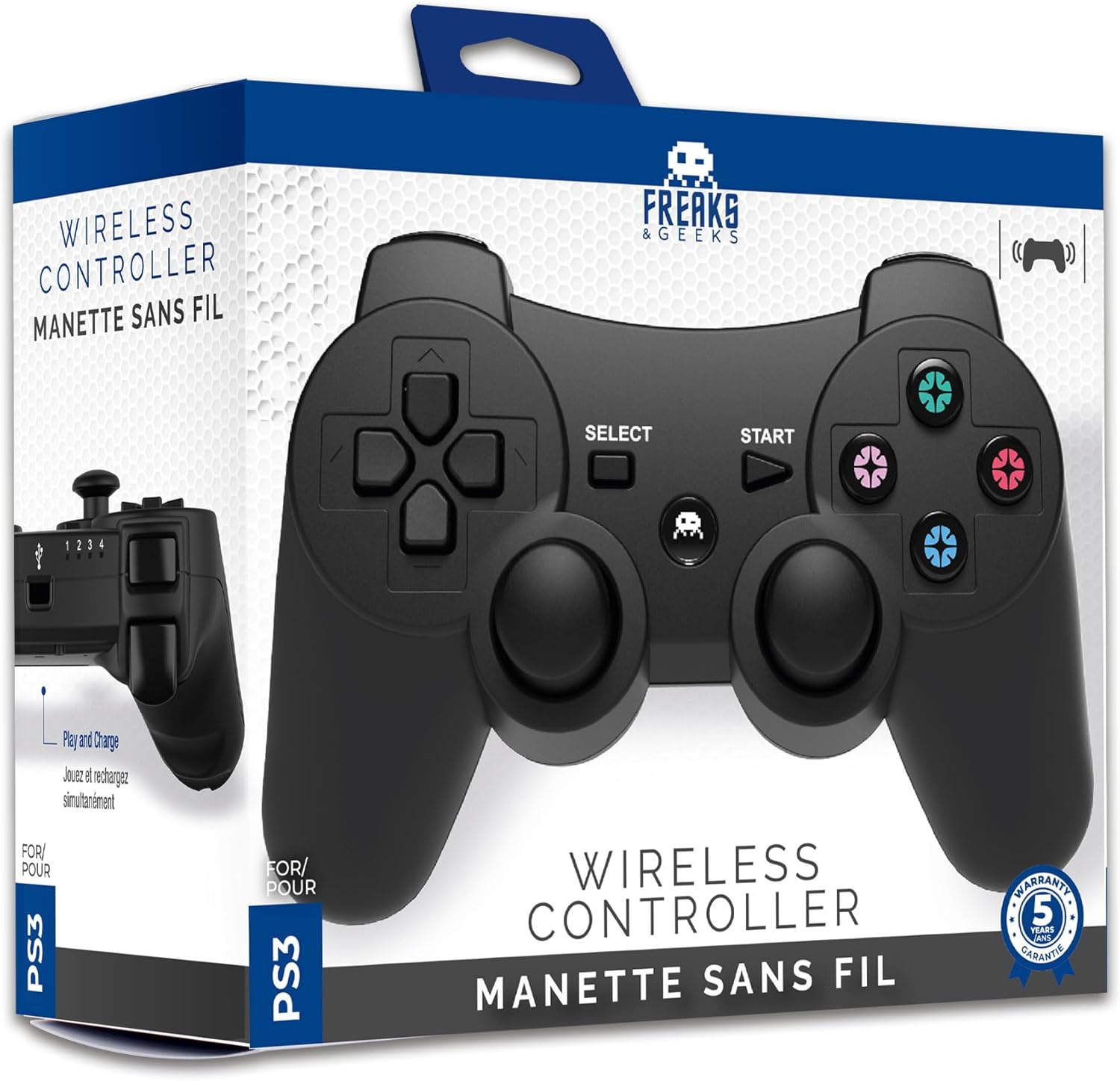 Mando Inalambrico Negro Freaks & Geeks Ps3 PS3 (Accesorios)