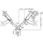 Soporte Pantalla Equip Para Mesa 13 Pulgadas - 27 Pulgadas 2 Brazo Inclinables Para 2 Monitor Muelle De Gas Vesa Hasta 6.5kg