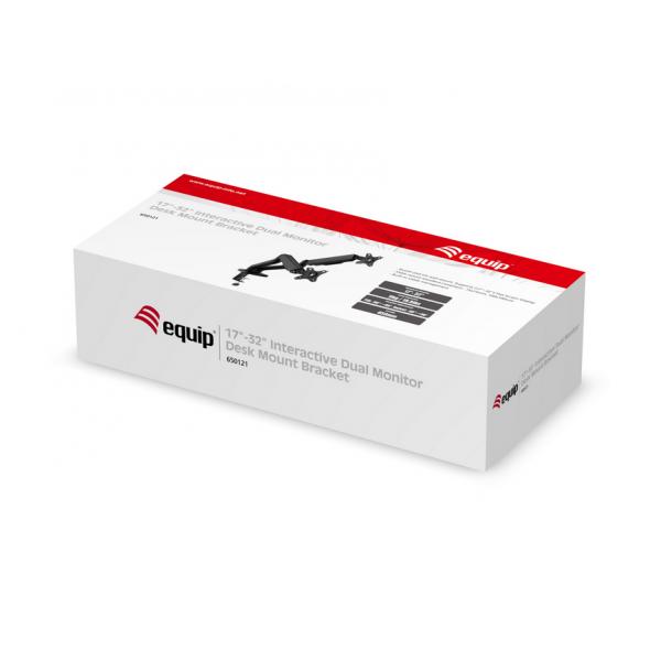 Soporte Pantalla Equip Para Mesa 13 Pulgadas - 27 Pulgadas 2 Brazo Inclinables Para 2 Monitor Muelle De Gas Vesa Hasta 6.5kg