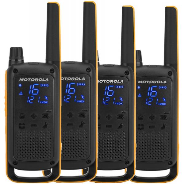 Motorola Talkabout T82 Extreme Quad Pack de 4 Negro/naranja - Walkie Talkie