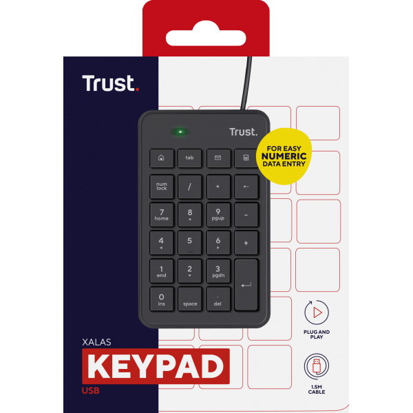 Teclado Numerico Usb Trust Xalas 23 Valido Para Diestros Y