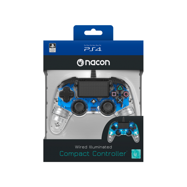 Accesorio Nacon Wired Illuminated Compact Controller Blue Oficial Playstation 4 PS4