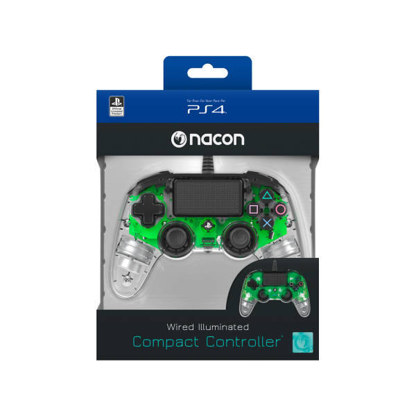 Accesorio Nacon Wired Illuminated Compact Controller Green (oficial) Playstation 4 PS4